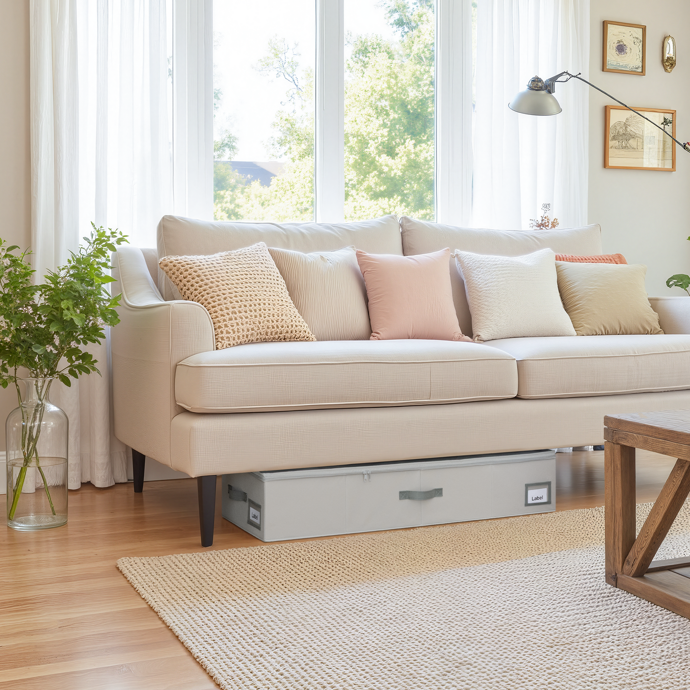 Underbed Organizer with Zipper Lid for Bedroom, 2 Pack