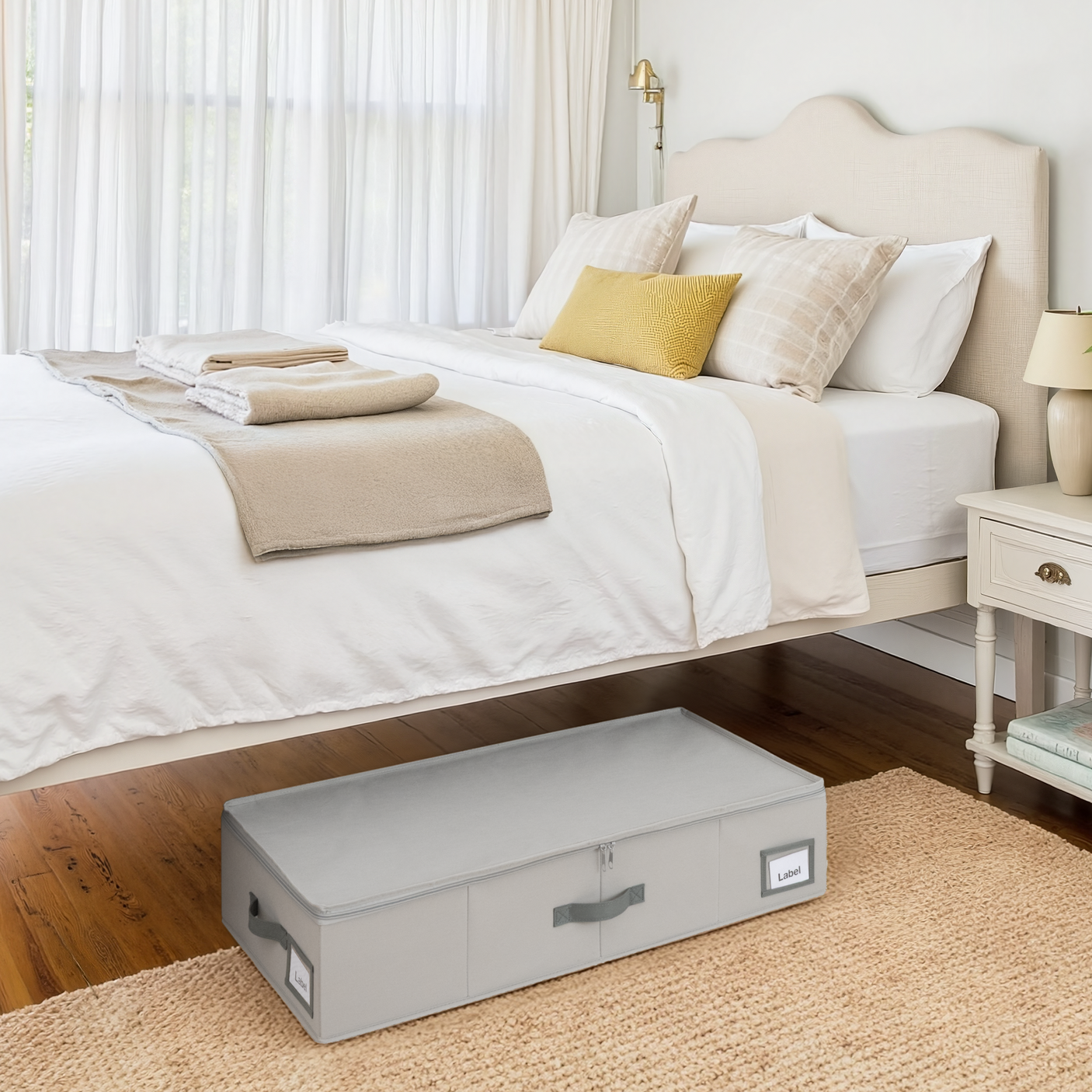 Underbed Organizer with Zipper Lid for Bedroom, 2 Pack