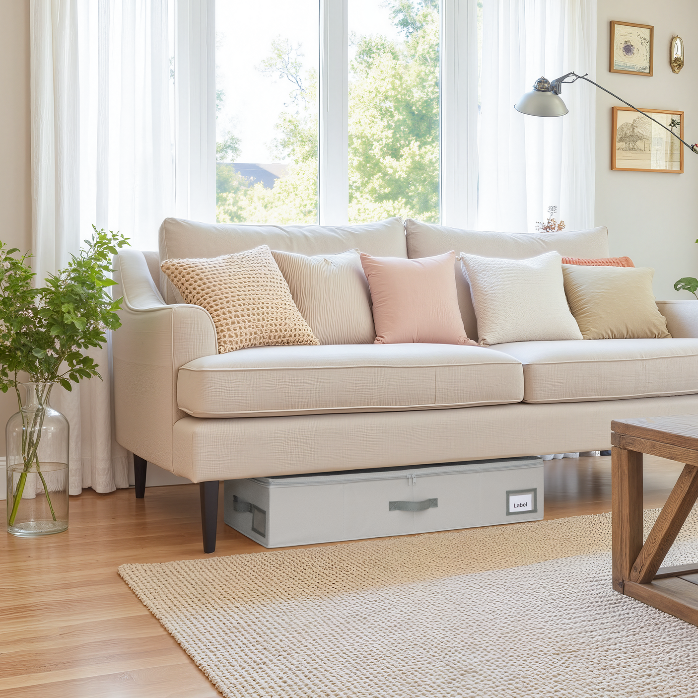 Underbed Organizer with Zipper Lid for Bedroom, 2 Pack