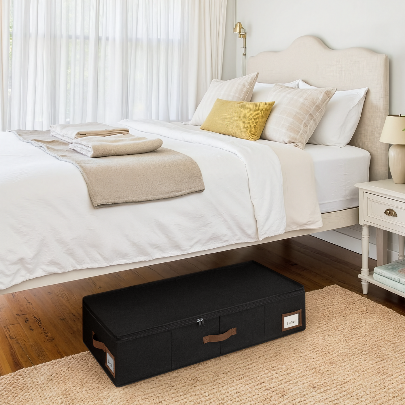 Underbed Organizer with Zipper Lid for Bedroom, 2 Pack