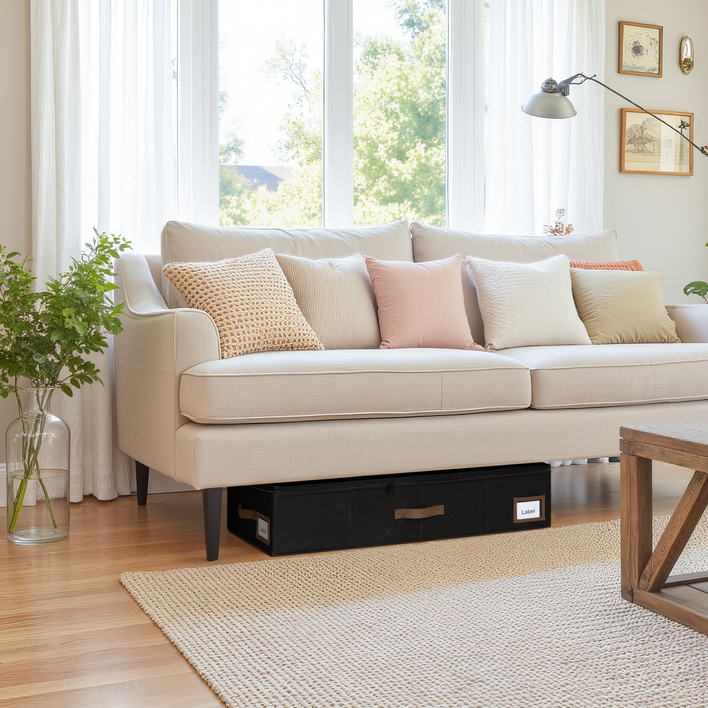 Underbed Organizer with Zipper Lid for Bedroom, 2 Pack