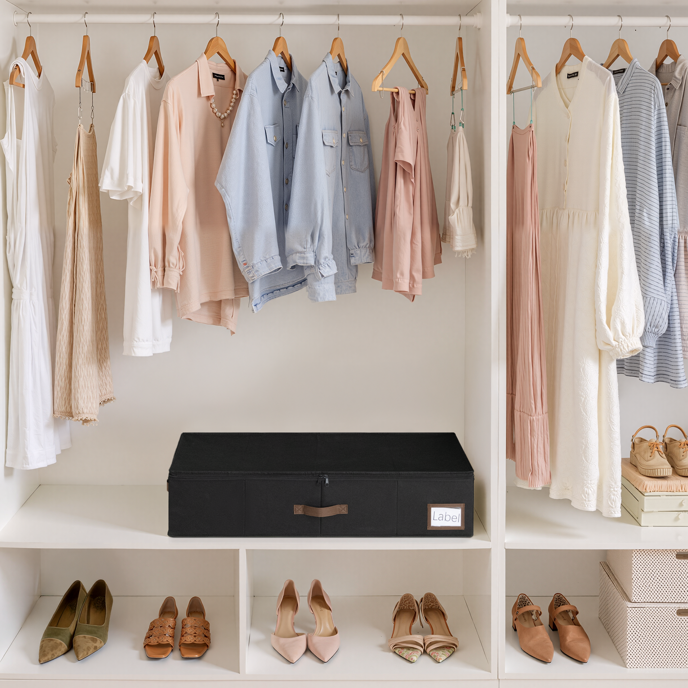 Underbed Organizer with Zipper Lid for Bedroom, 2 Pack