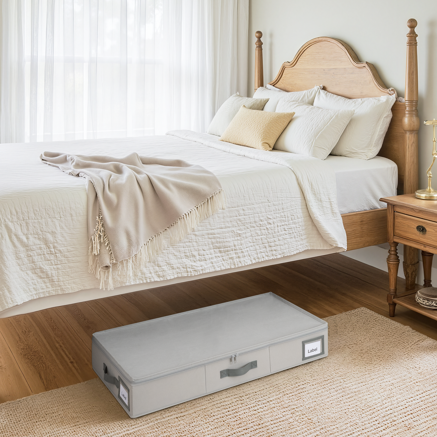 Underbed Organizer with Zipper Lid for Bedroom, 2 Pack