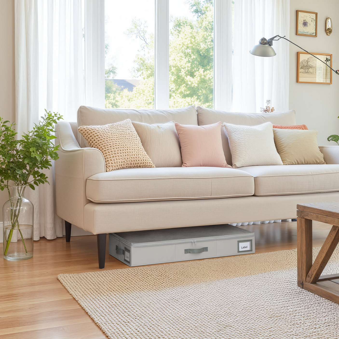 Underbed Organizer with Zipper Lid for Bedroom, 2 Pack