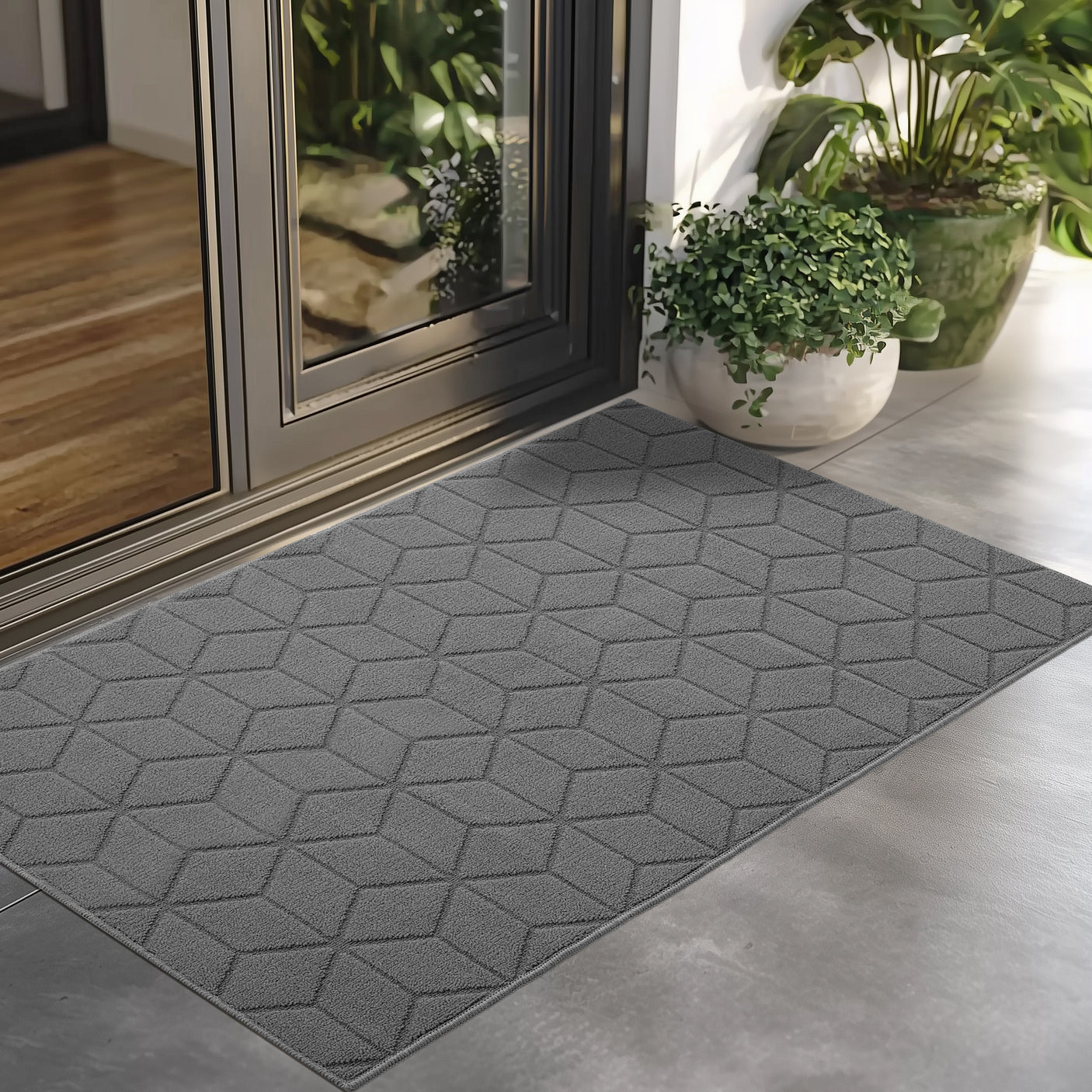 Grany's Grey Series - Grey Indoor Doormat for 4 Size