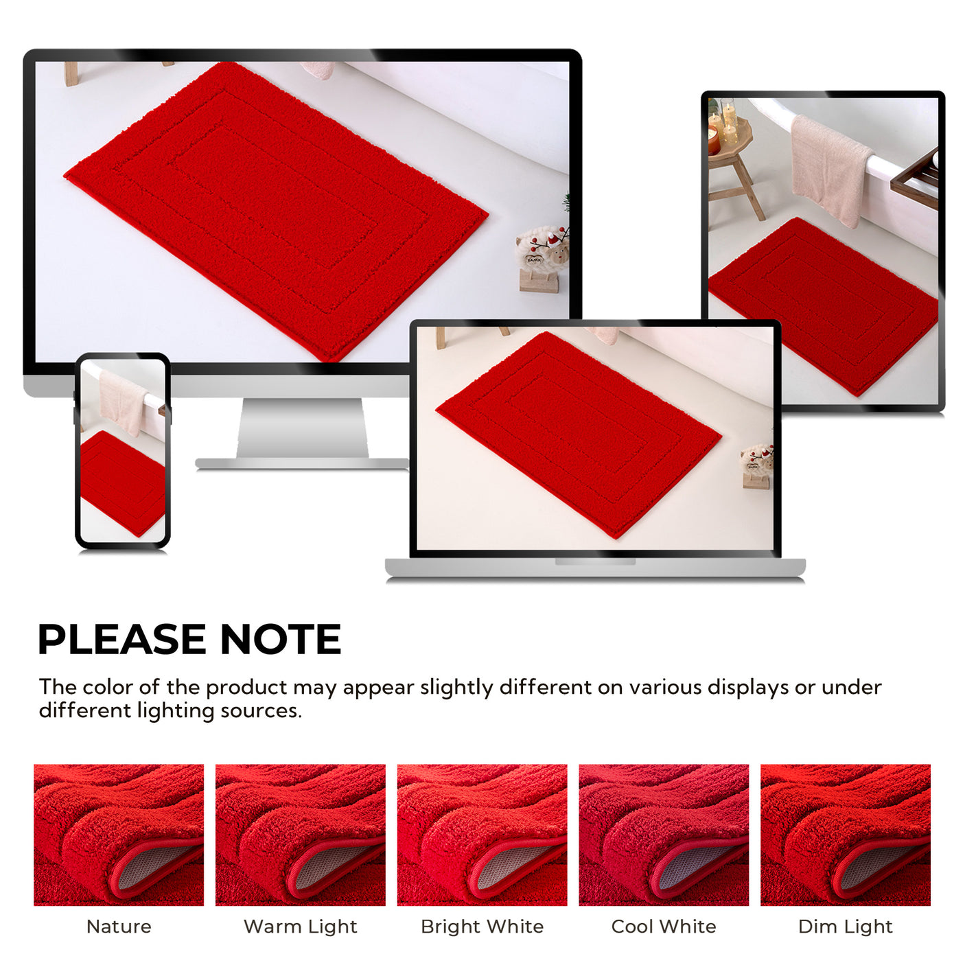 Christmas Red & Green Bath Rug