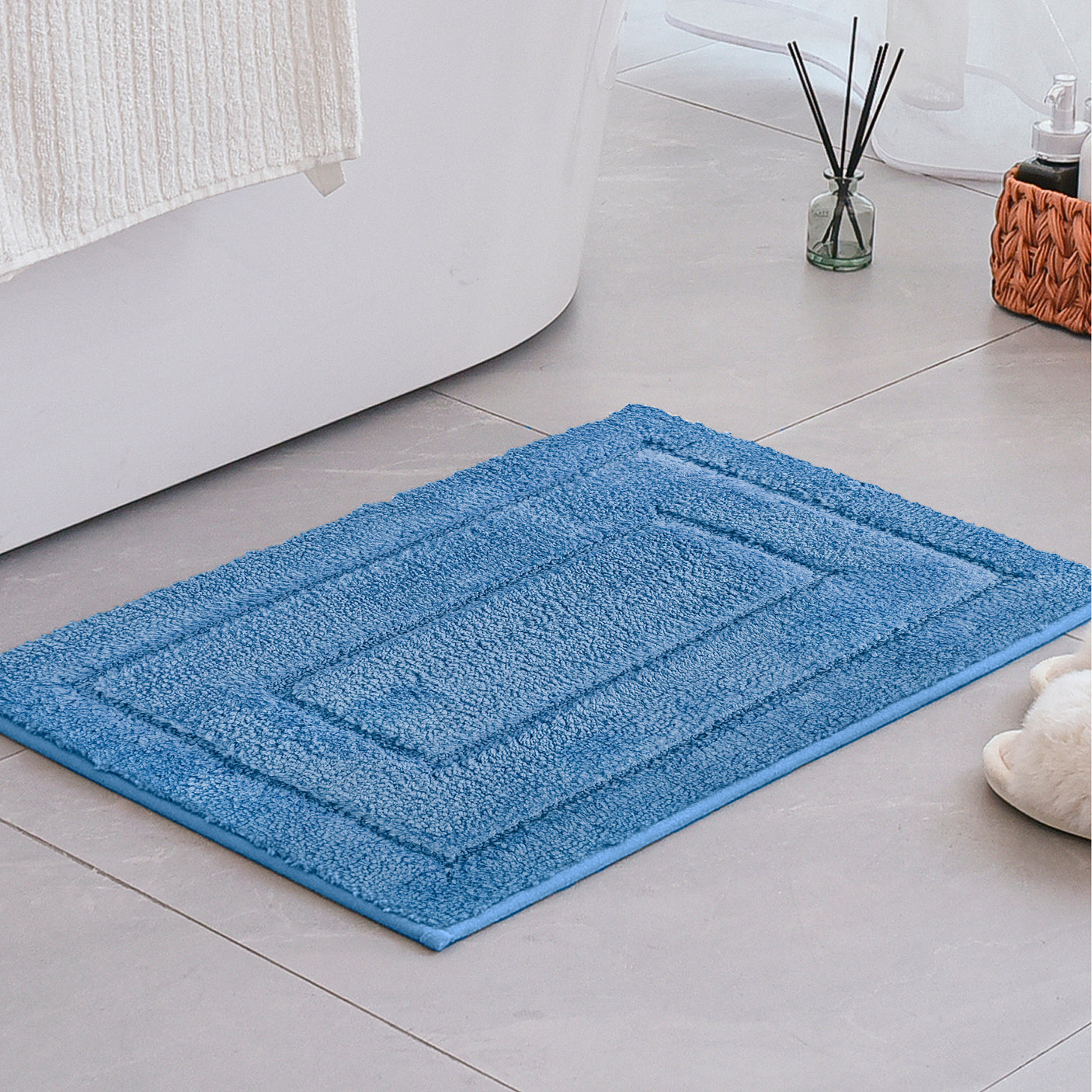 Granny's Blue Series - Navy Blue Bathroom Rugs