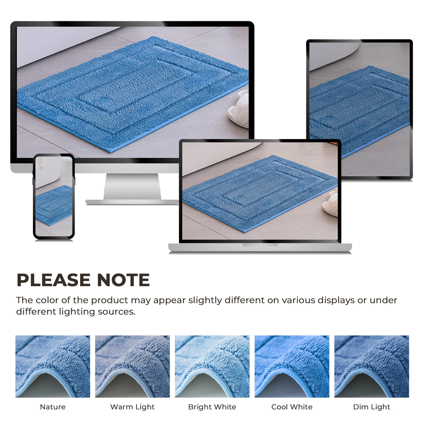 Granny's Blue Series - Navy Blue Bathroom Rugs