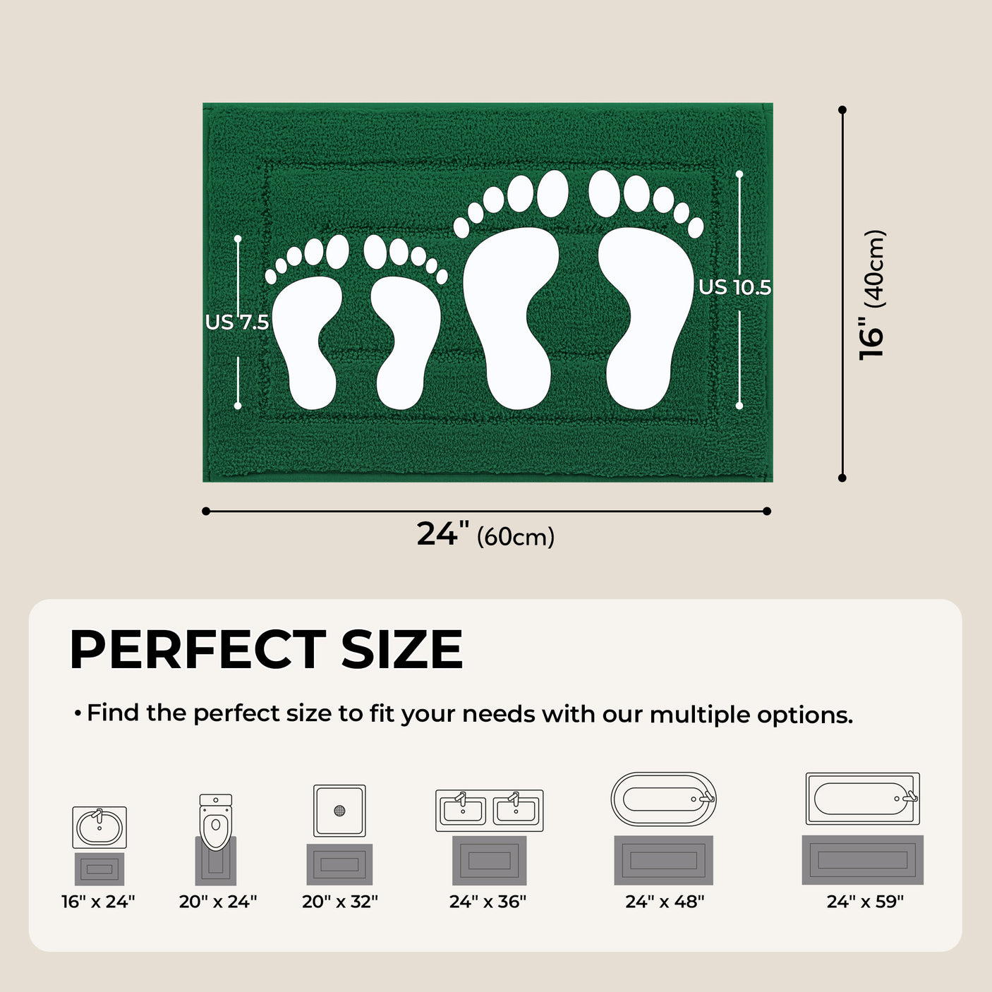 Christmas Red & Green Bath Rug