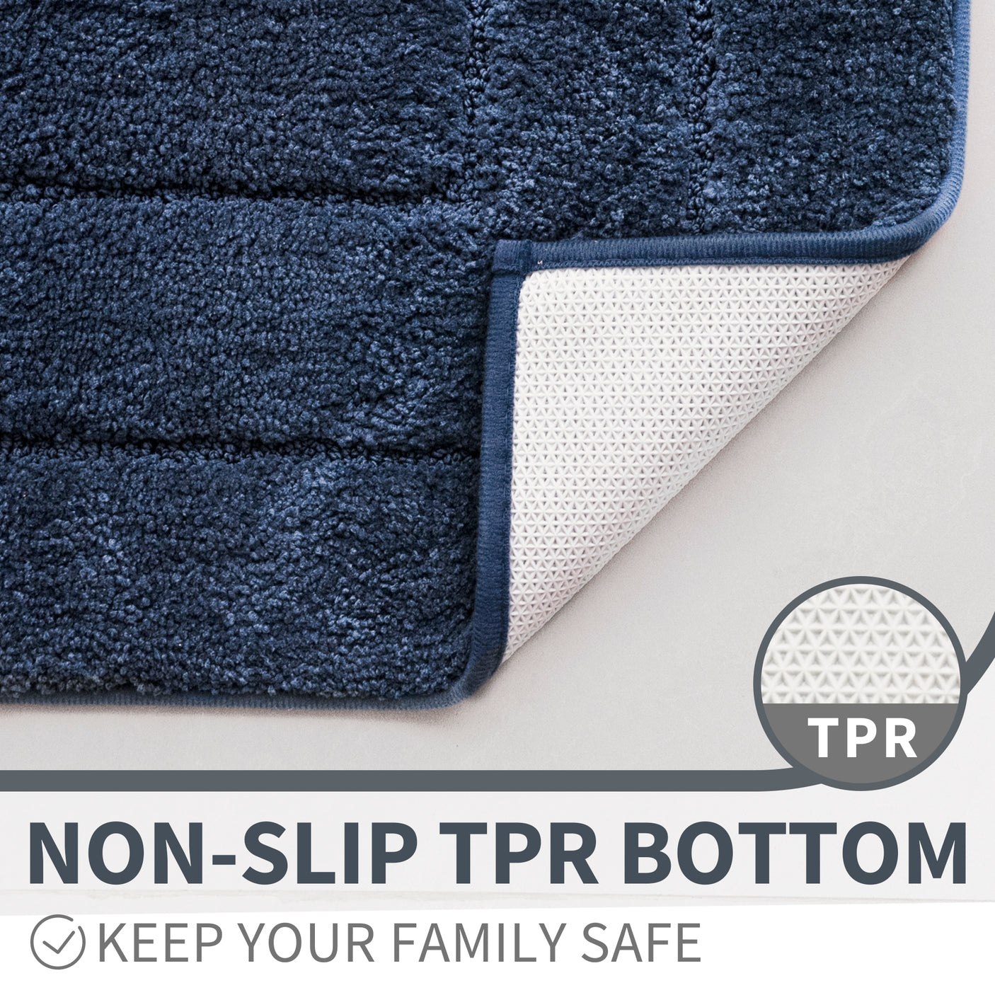 Granny's Blue Series - Navy Blue Bathroom Rugs