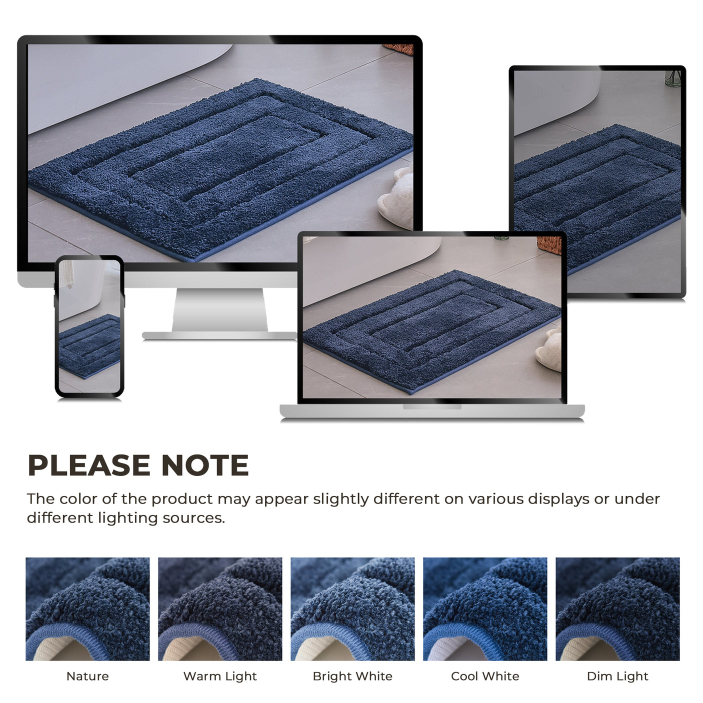 Granny's Blue Series - Navy Blue Bathroom Rugs