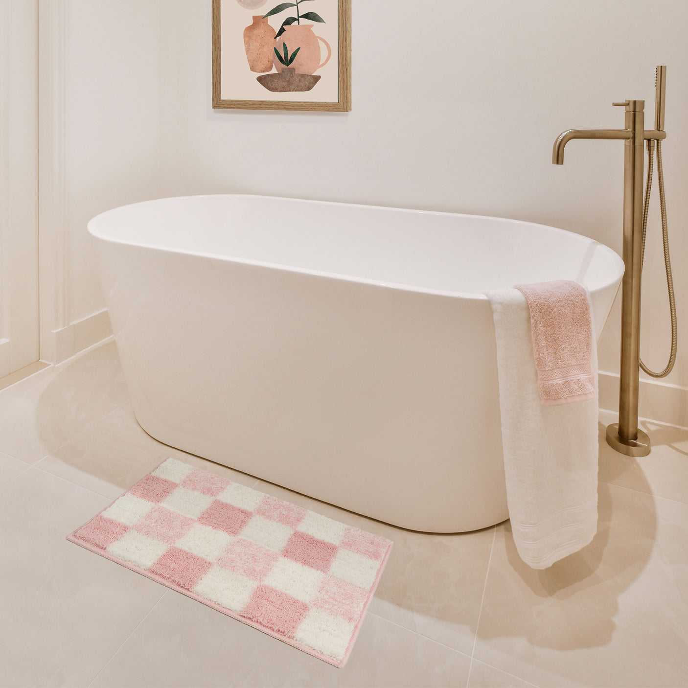 Checkered Bathroom Rugs