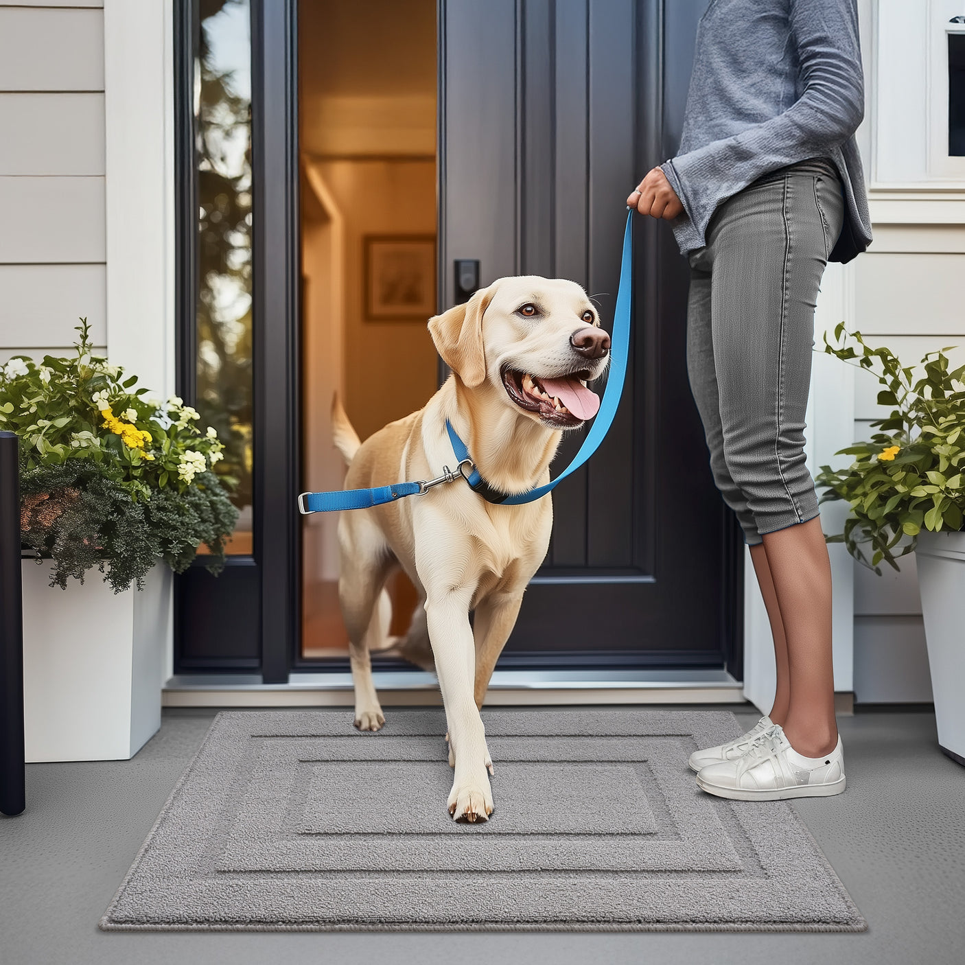 Soild Front Door Mat, 20 x 30/ 24 x 36 inches for Two Color