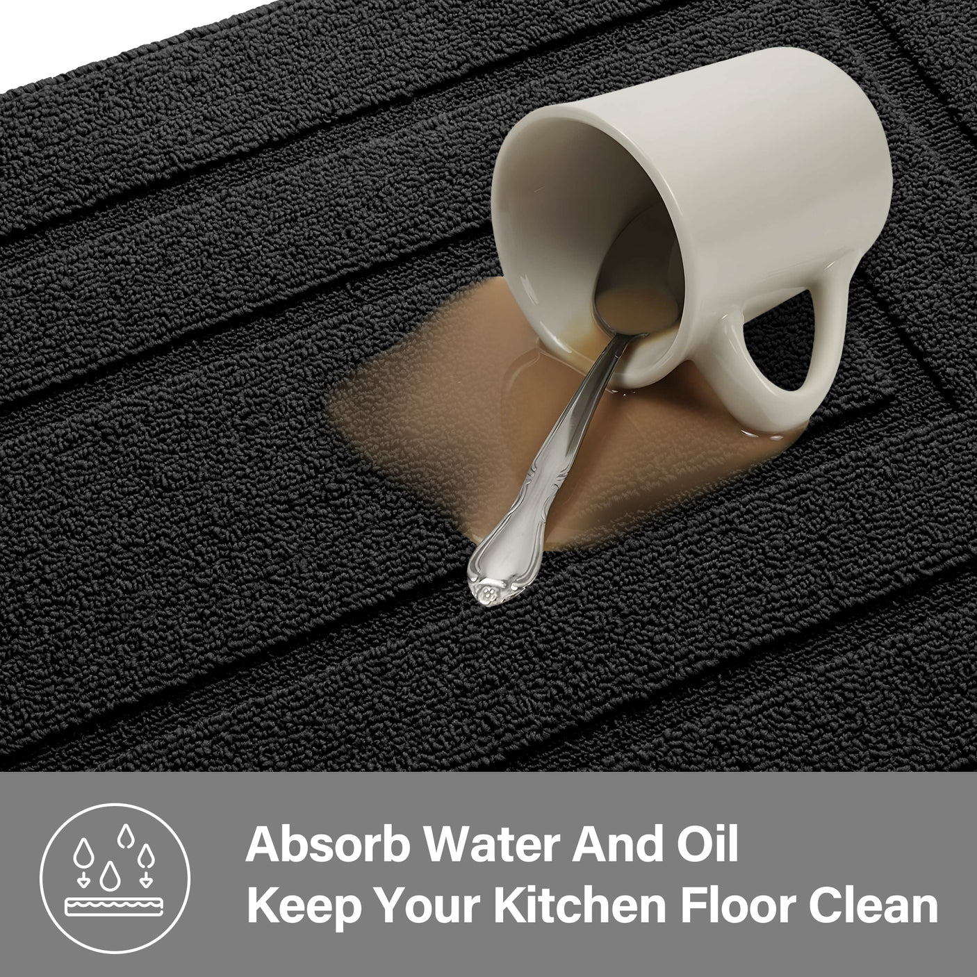 Kitchen Mats for Floor, 2 Color for 2 Sizes, 20" x 32", 20" x 47"