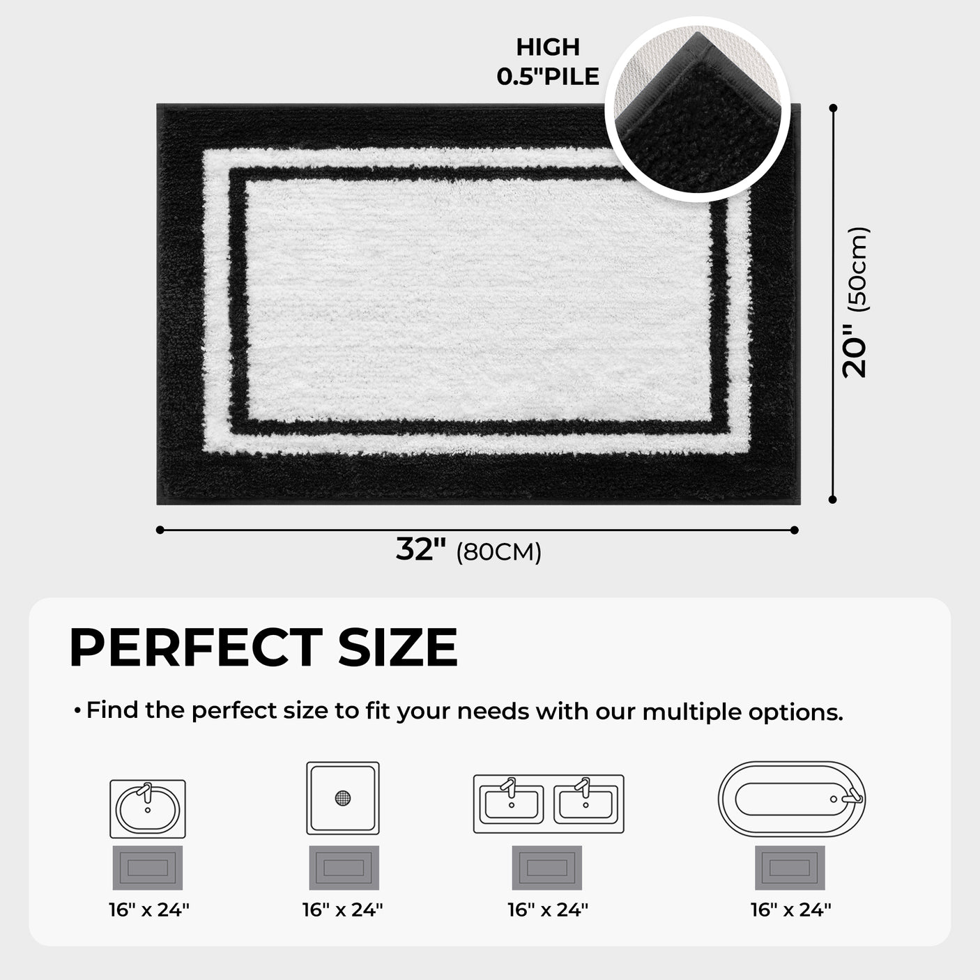 Black Series - Microfiber Bath Mats