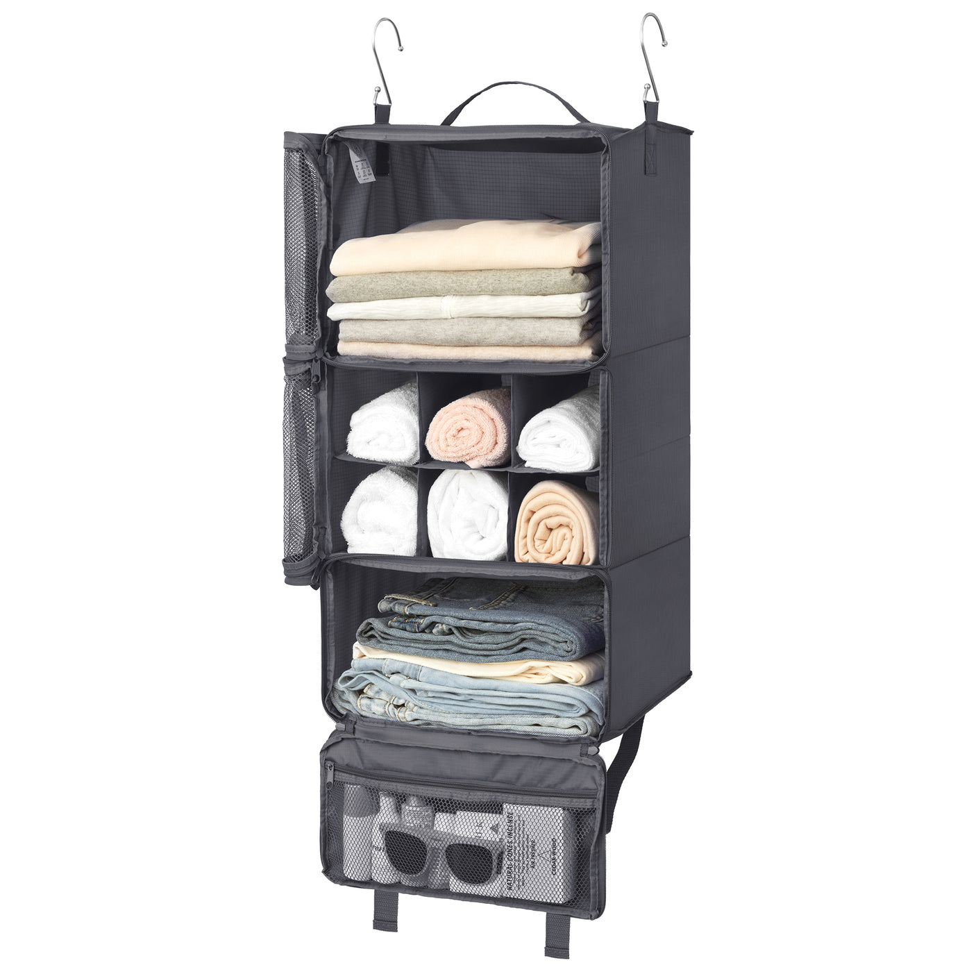 Granny‘s Grey Series - 3-Shelf Portable Hanging Packing Organizer