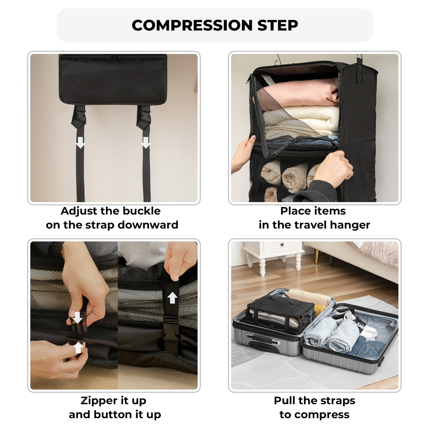 Granny’s Black Series - 3-Shelf Portable Hanging Packing Organizer