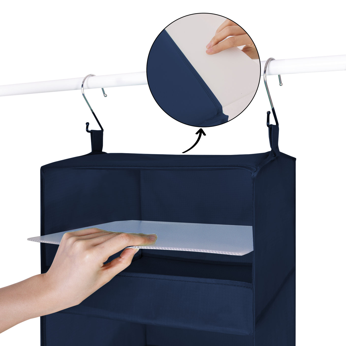 ๐3-Shelf Hanging Closet Organizer