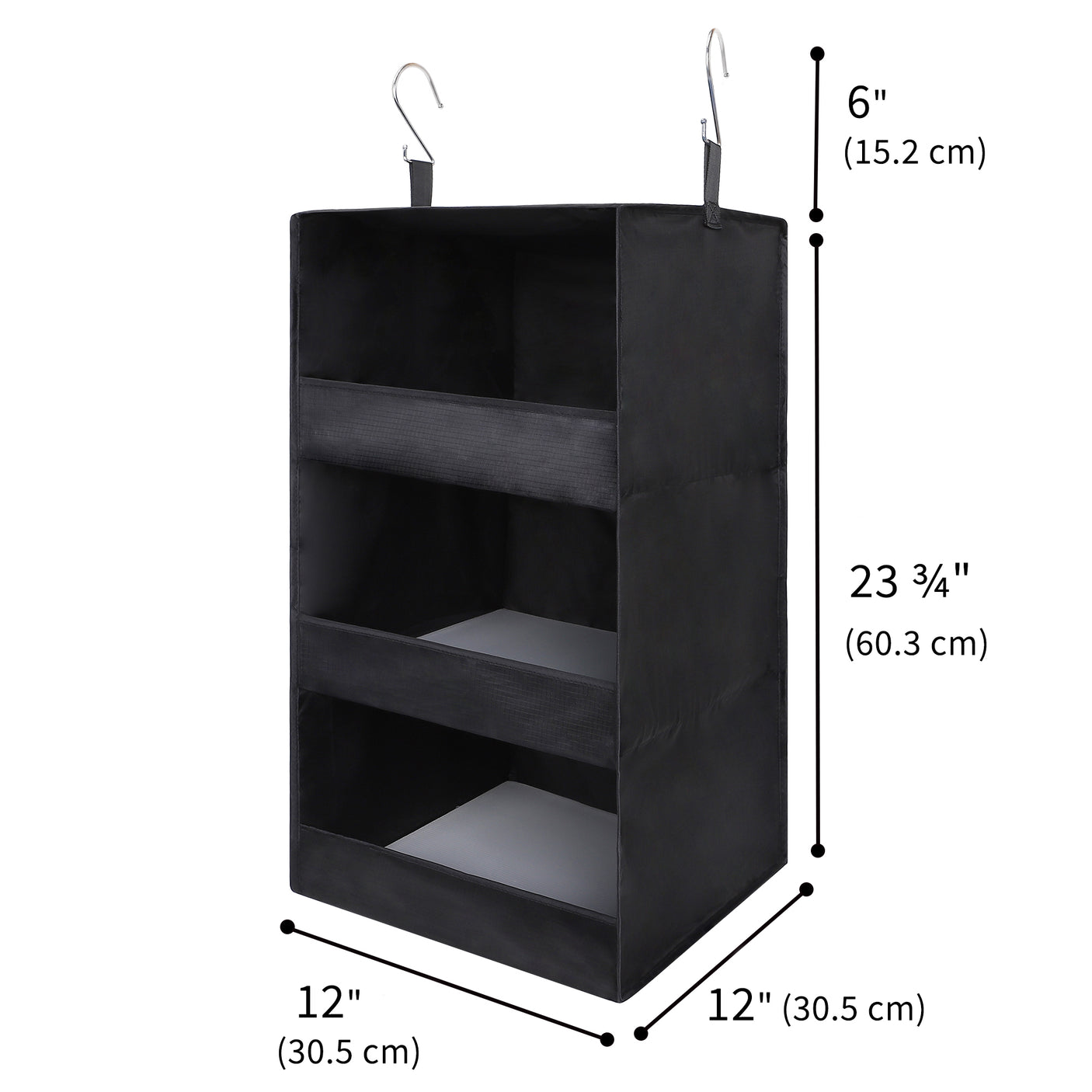 ๐3-Shelf Hanging Closet Organizer