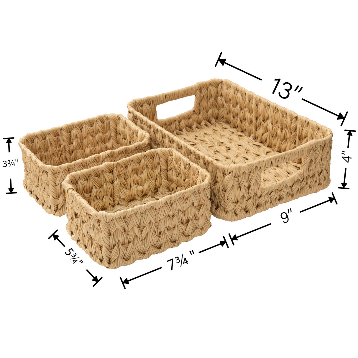 🍀Nesting Wicker Storage Baskets, 3 in 1 Pack