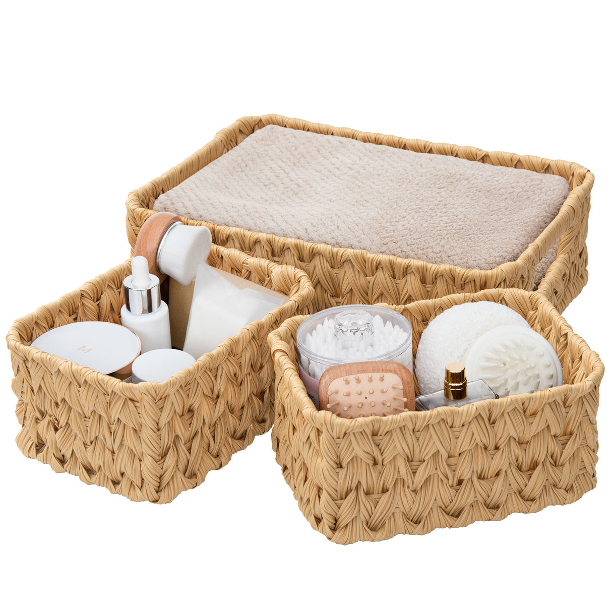 🍀Nesting Wicker Storage Baskets, 3 in 1 Pack