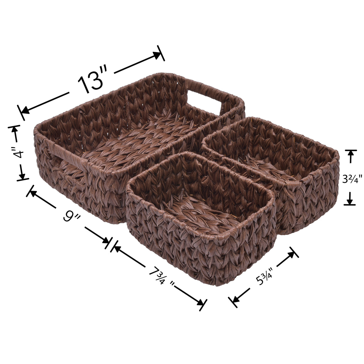 🍀Nesting Wicker Storage Baskets, 3 in 1 Pack