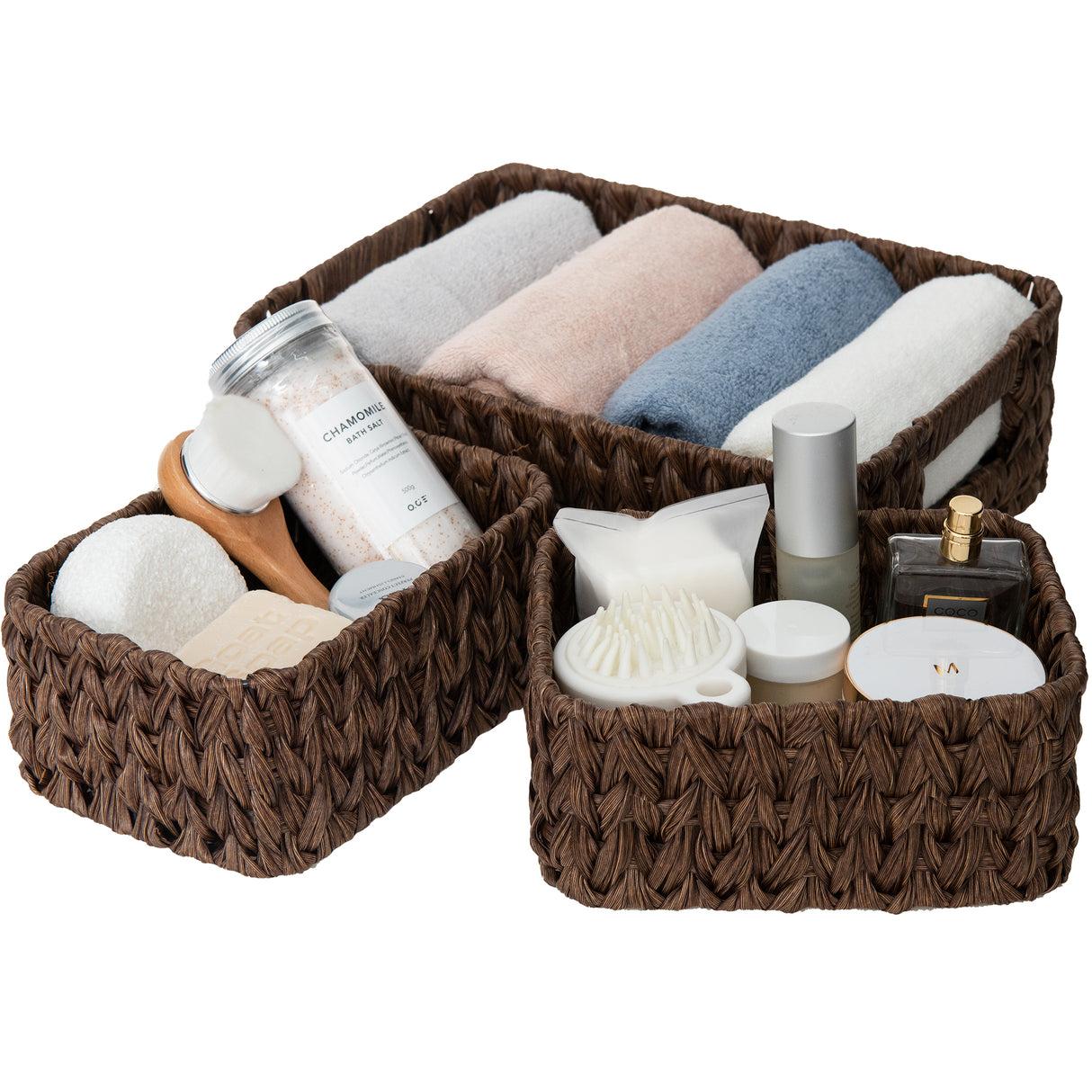 🍀Nesting Wicker Storage Baskets, 3 in 1 Pack