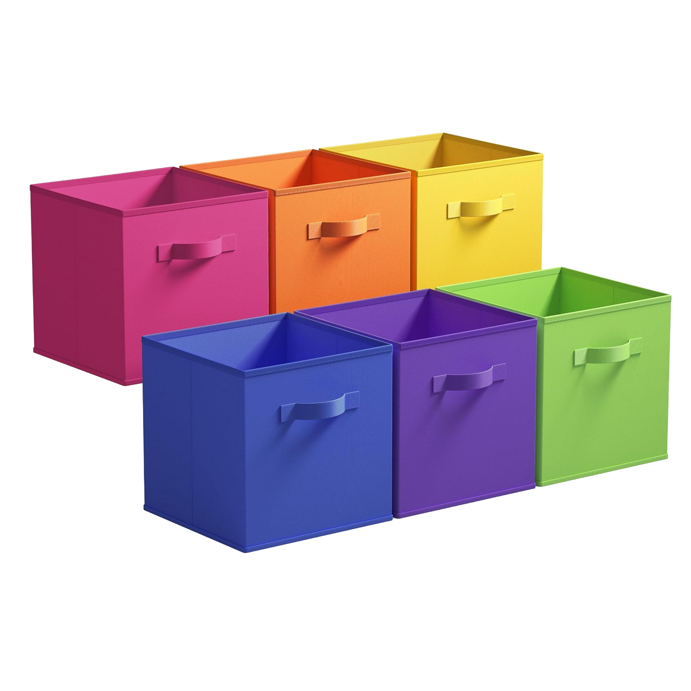 6-Pack 11 Inch Rainbow Colorful Cube Storage Bins