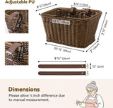 Wicker Basket for Bike, Brown
