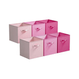 11 Inch Cube Storage Bins for Shelves, 6-Pack, Pink Gradient