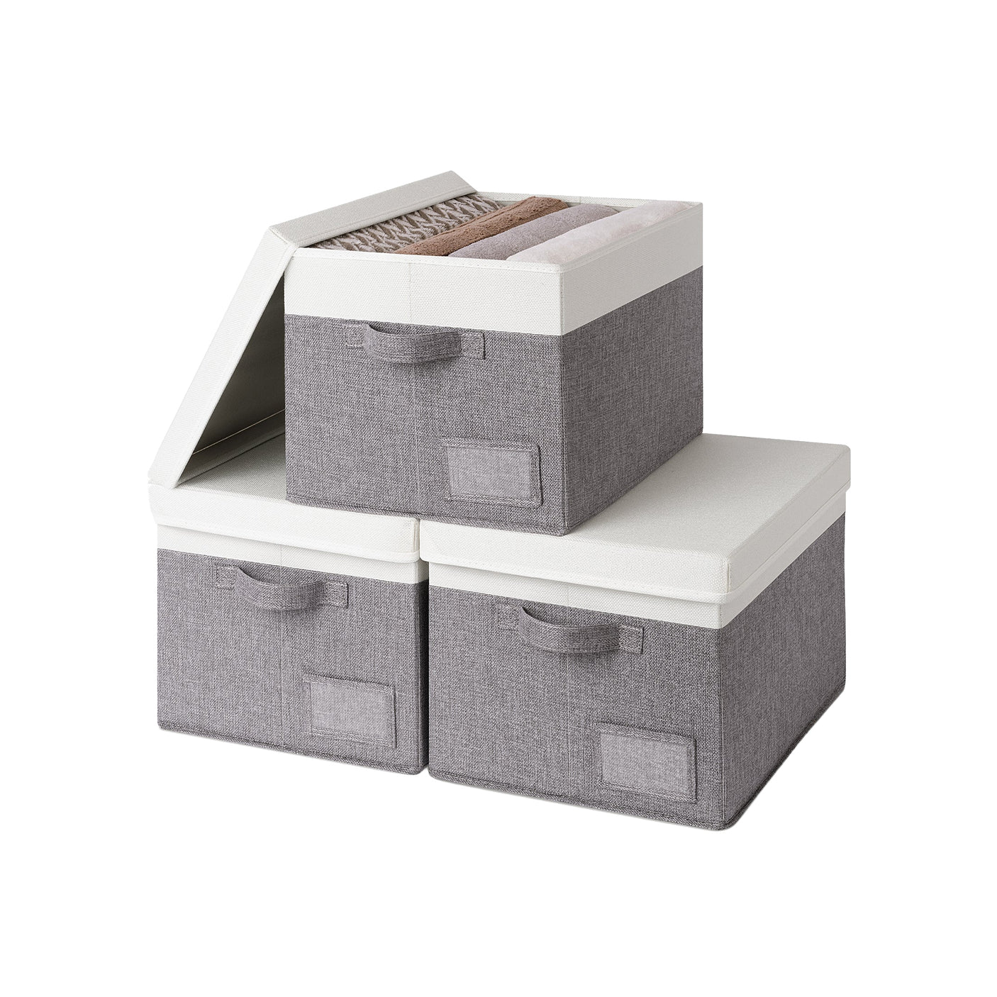3 Pack Lagre Fabric Storage Bins with Lids