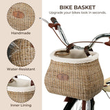 GRANNY SAYS Bike Basket, Front Wicker Handlebar Basket with Cup Holder for Adults Commuting & Errands, Dark Brown