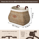 GRANNY SAYS Bike Basket, Front Wicker Handlebar Basket with Cup Holder for Adults Commuting & Errands, Dark Brown