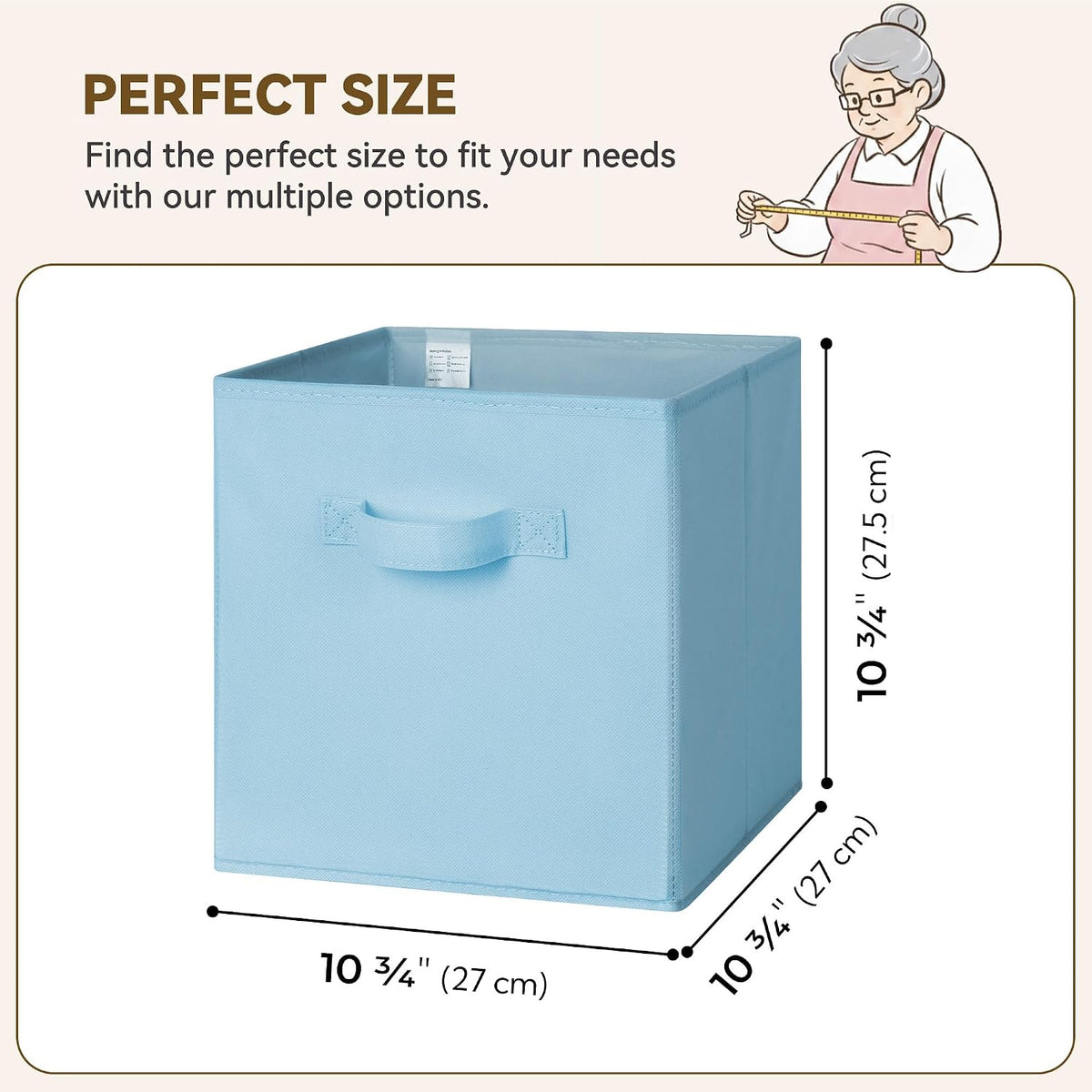 GRANNY SAYS Set of 6 Cube Storage Bins, 11 Inch Foldable Fabric Baskets, Coastal Blue Gradient for Closet