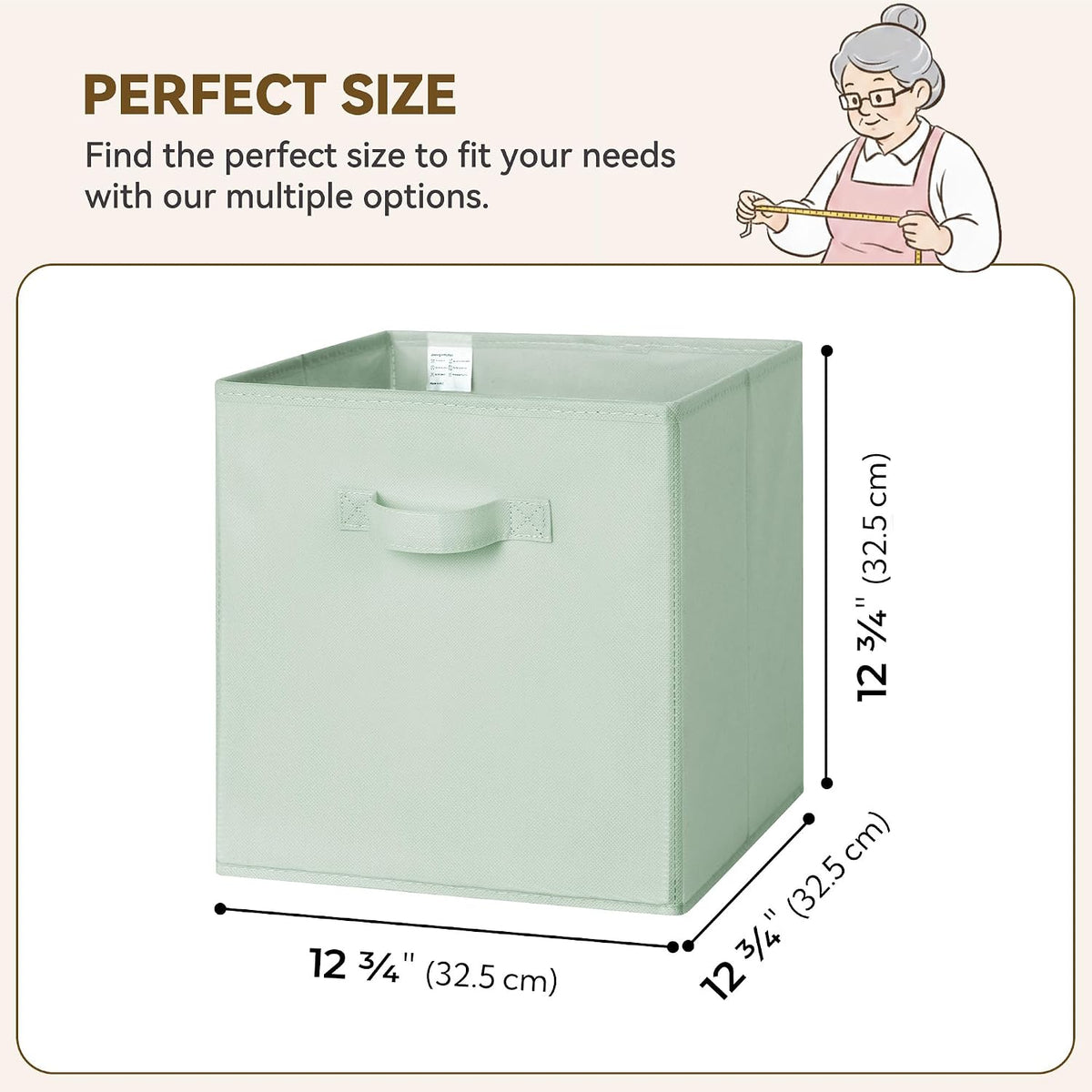 GRANNY SAYS 6 Icy Pastel Colors Cube Storage Bins, 11 Inch Foldable Fabric Organizer Baskets with Dual Handles, 6 Pack