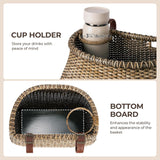 GRANNY SAYS Bike Basket, Front Wicker Handlebar Basket with Cup Holder for Adults Commuting & Errands, Dark Brown