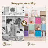GRANNY SAYS 6 Icy Pastel Colors Cube Storage Bins, 11 Inch Foldable Fabric Organizer Baskets with Dual Handles, 6 Pack