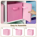 GRANNY SAYS 6 Icy Pastel Colors Cube Storage Bins, 11 Inch Foldable Fabric Organizer Baskets with Dual Handles, 6 Pack
