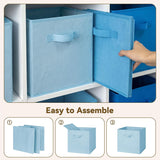 GRANNY SAYS Set of 6 Cube Storage Bins, 11 Inch Foldable Fabric Baskets, Coastal Blue Gradient for Closet