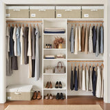 GRANNY SAYS Collapsible Fabric Storage Bins with Lids, Two-Tone White Top & Brown Bottom Closet Organizer Boxes, 2-Pack
