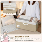 GRANNY SAYS Collapsible Fabric Storage Bins with Lids, Two-Tone White Top & Brown Bottom Closet Organizer Boxes, 2-Pack