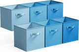 GRANNY SAYS Set of 6 Cube Storage Bins, 11 Inch Foldable Fabric Baskets, Coastal Blue Gradient for Closet