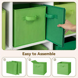 GRANNY SAYS Set of 6 Cube Storage Bins, 11 Inch Foldable Fabric Baskets, Forest Green Gradient for Closet & Kitchen Organizing