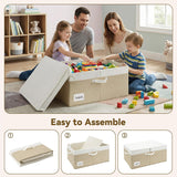 GRANNY SAYS Collapsible Fabric Storage Bins with Lids, Two-Tone White Top & Brown Bottom Closet Organizer Boxes, 2-Pack