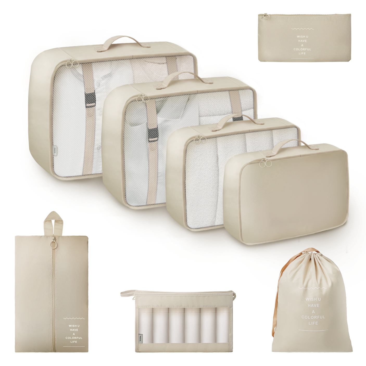 8 Set Packing Cubes for Carry on Suitcase