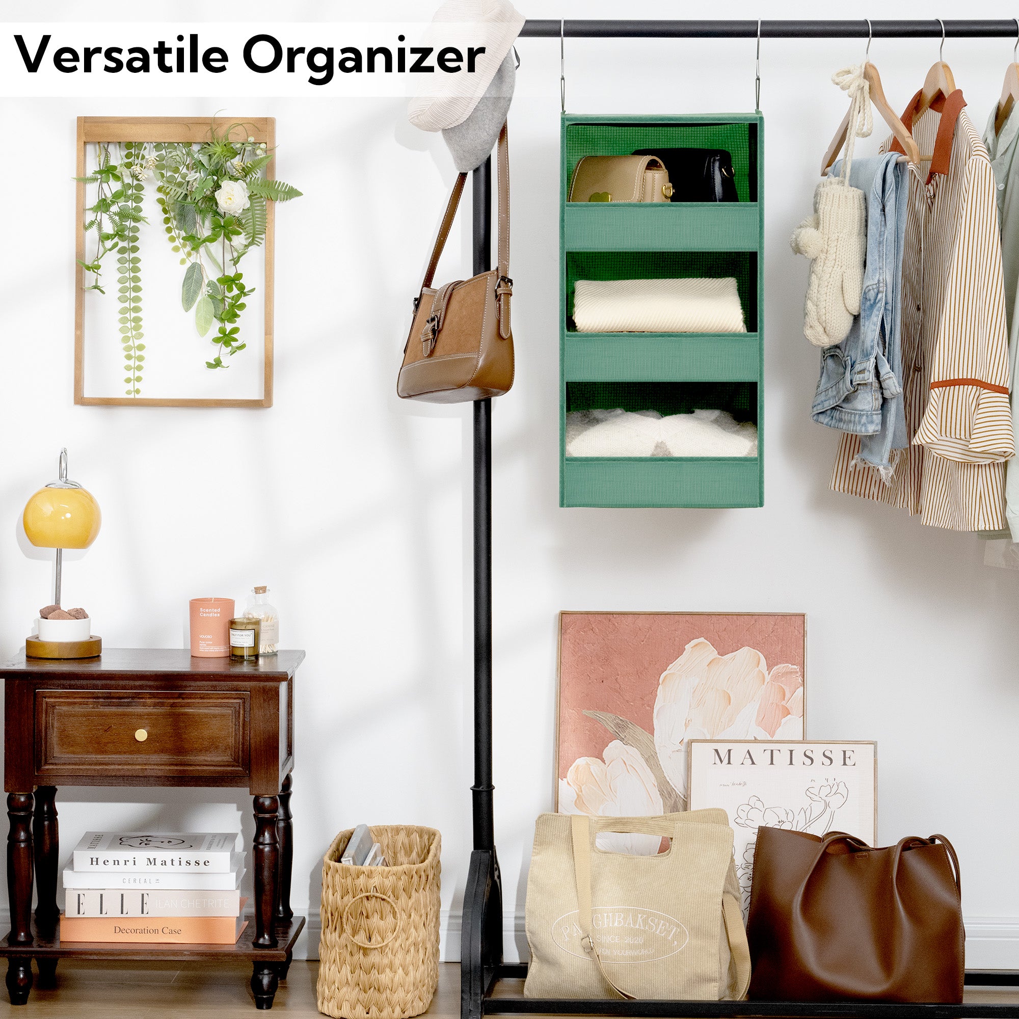 3-Shelf Collapsible Hanging Closet Organizer