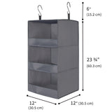 3-Shelf Collapsible Hanging Closet Organizer