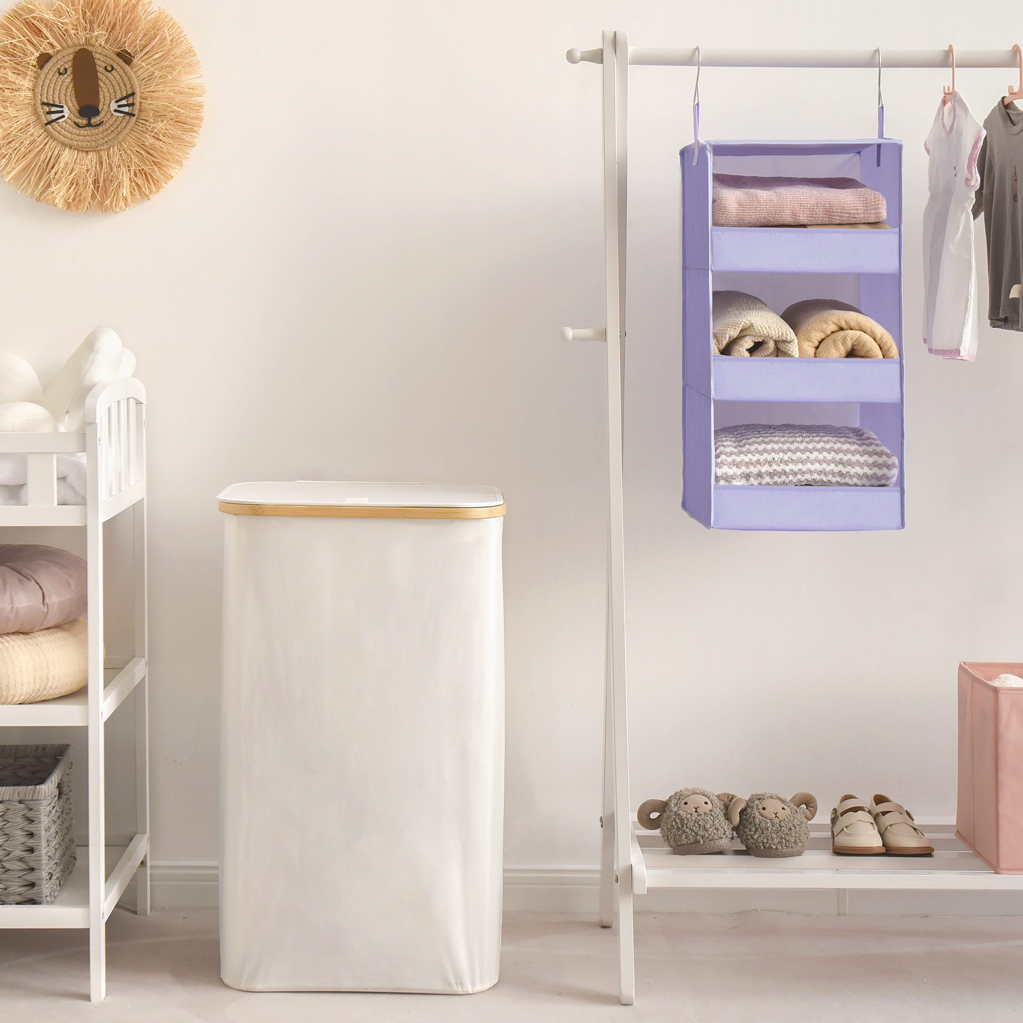 3-Shelf Collapsible Hanging Closet Organizer