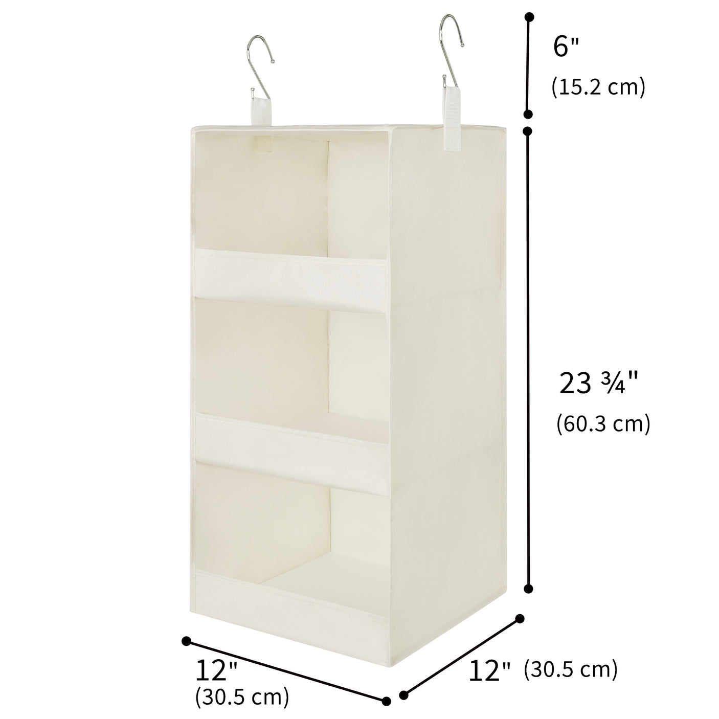 3-Shelf Collapsible Hanging Closet Organizer