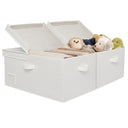 Jumbo Fabric Storage Bin with Double-open Lid 2-Pack